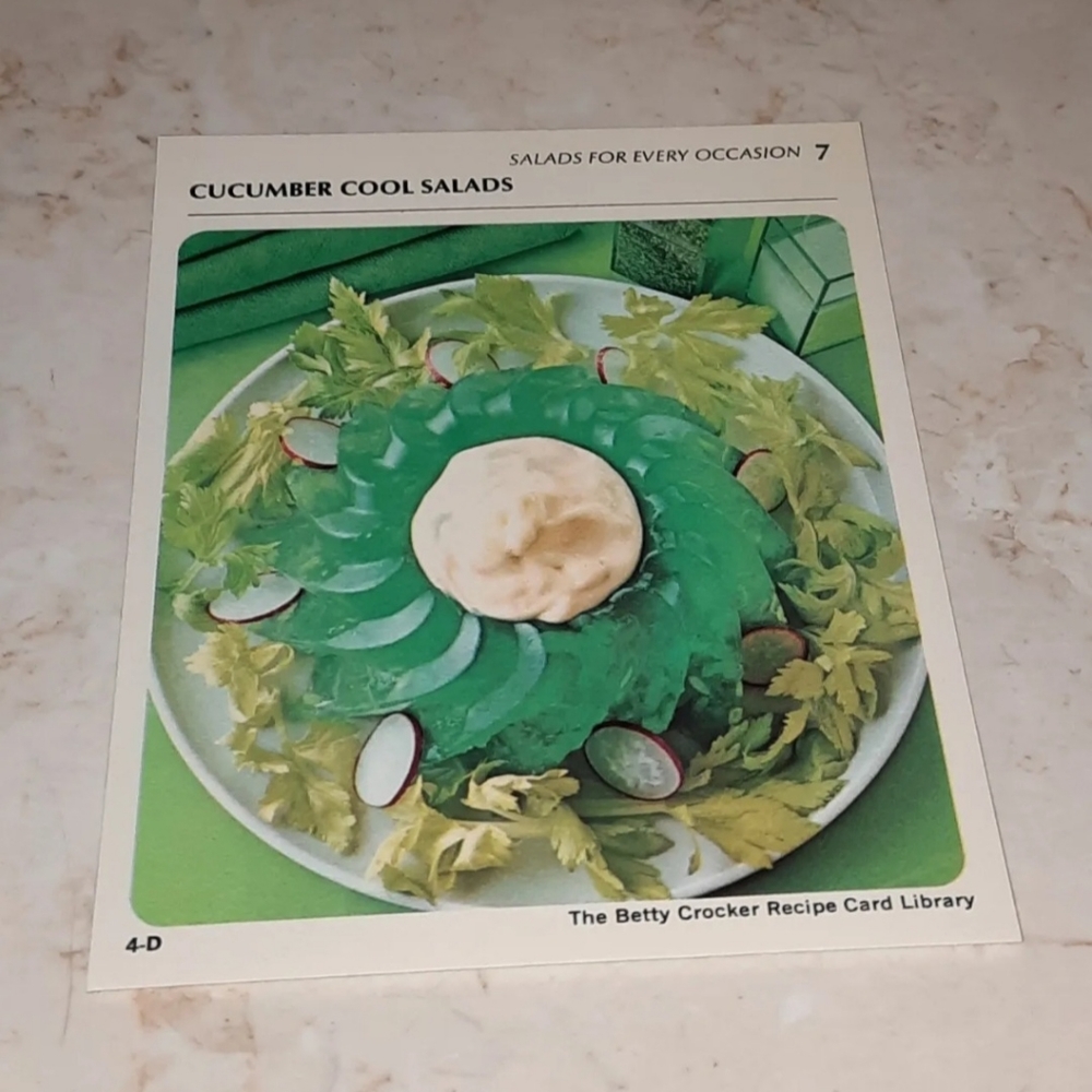 The Betty Crocker Recipe Card Library REPLACEMENT CARDS SALADS 1971